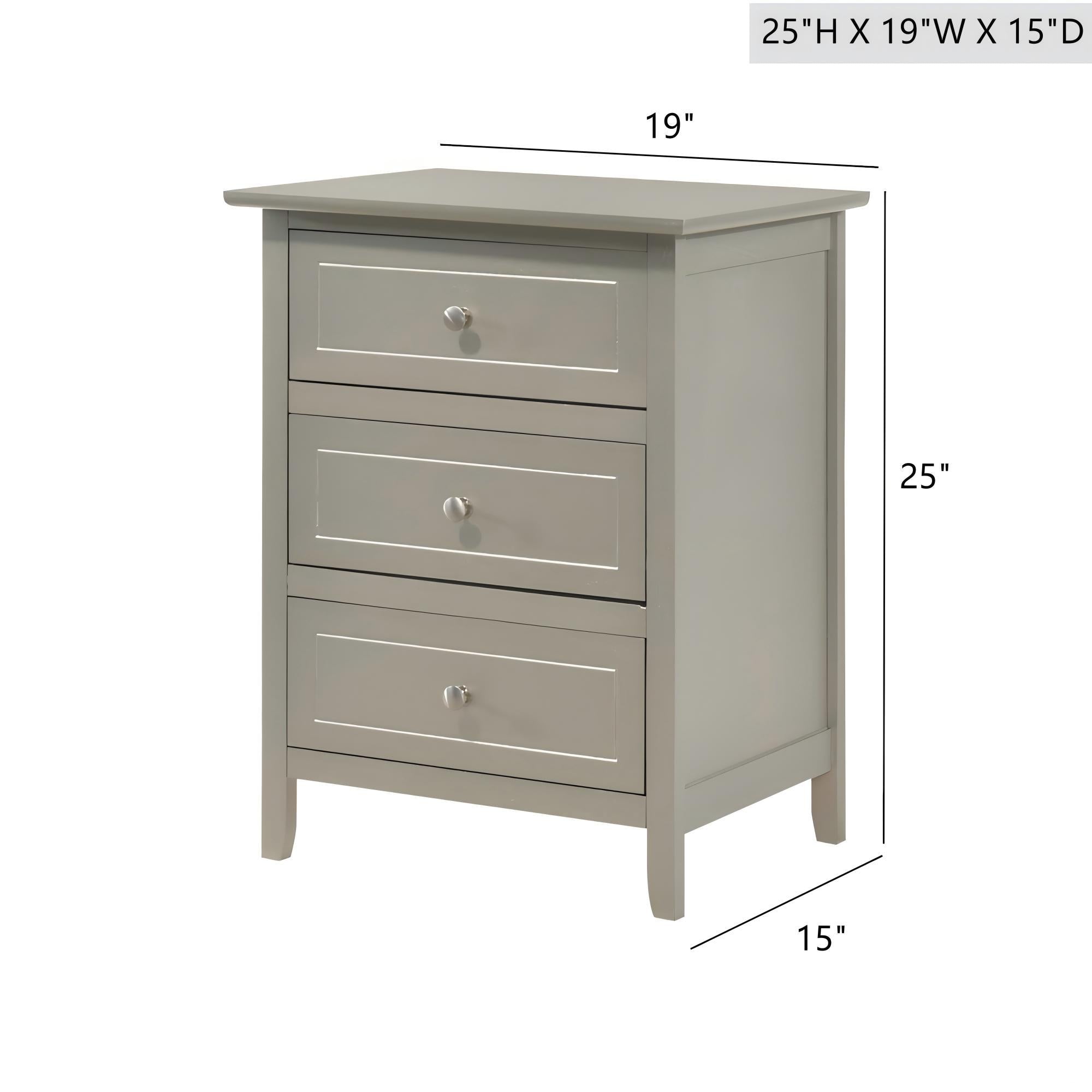 Dove Tailed Drawers 3 Drawer Nightstand