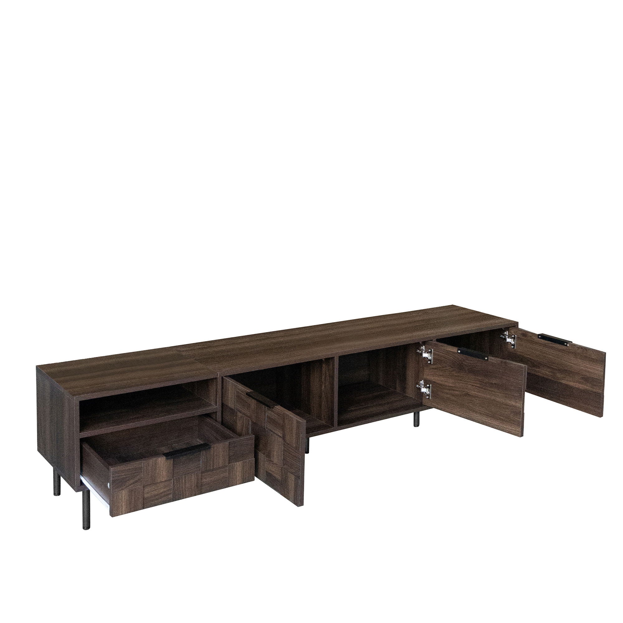 78 TV Stand With Storage Cabinets For Living Room - Walnut