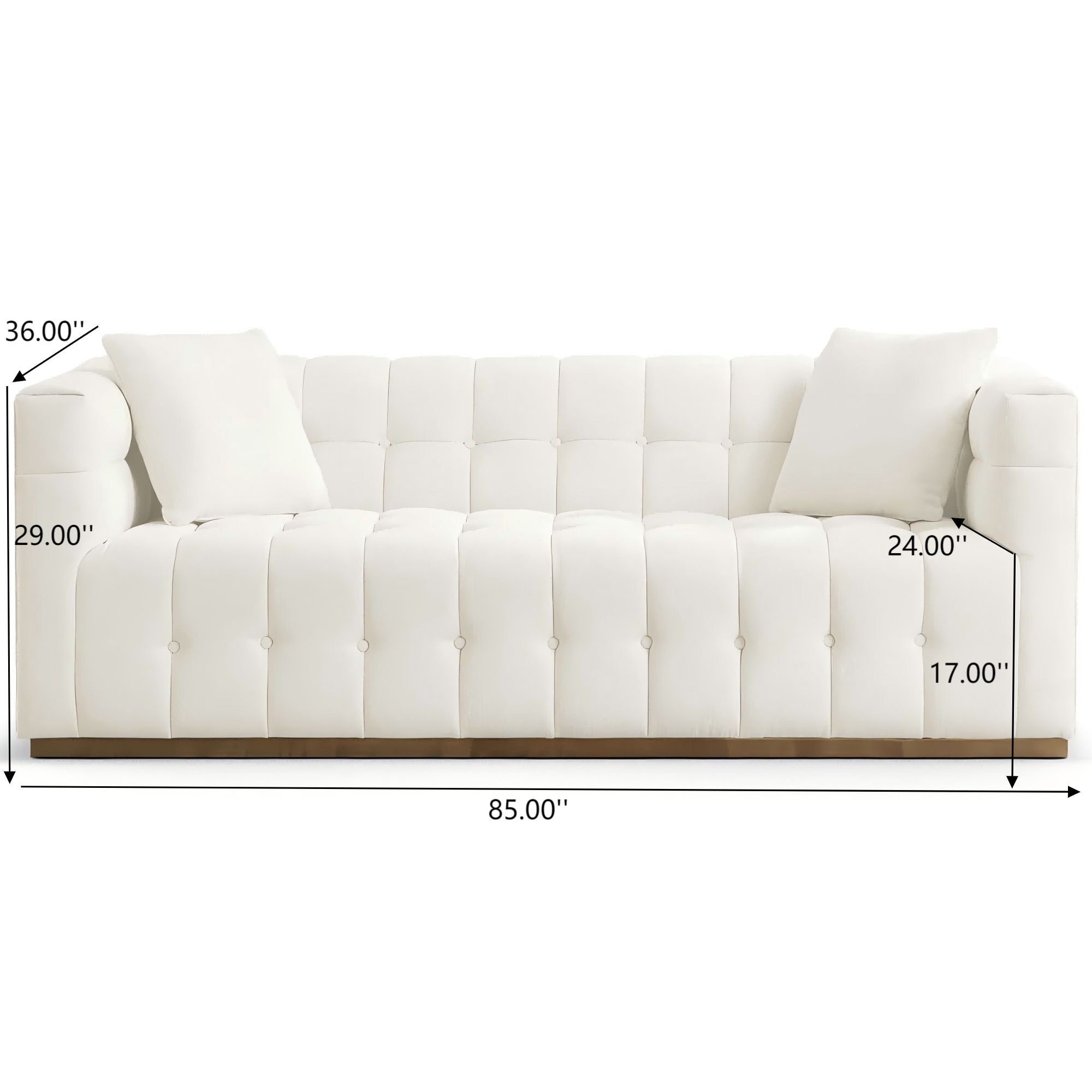 Eleanor - Sofa - Beige / Gold / Ivory / Ivory White