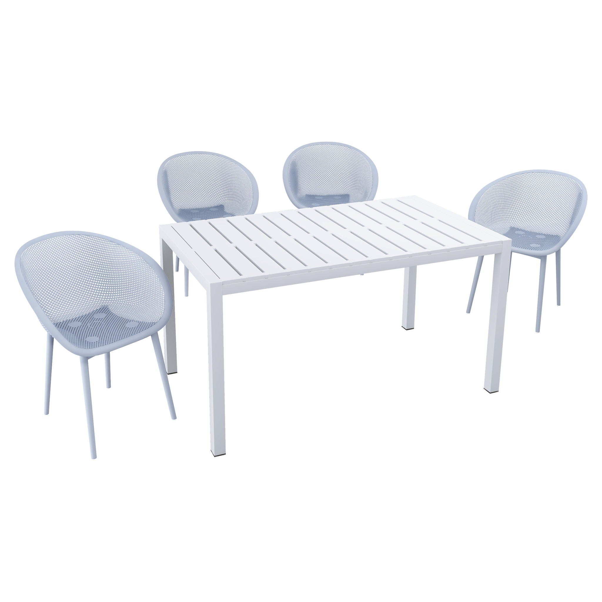 4 Pack Lounge Chair Set With Long Table