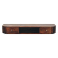 Lunar - Floating Console With 2 Drawer - Chestnut