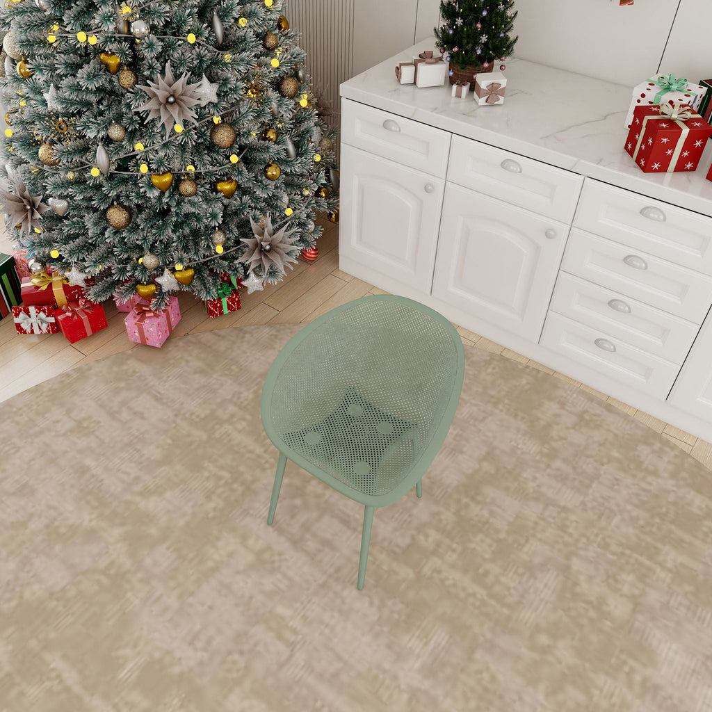 2 Piece Durable Single Chair With Mesh Hollow Out Design