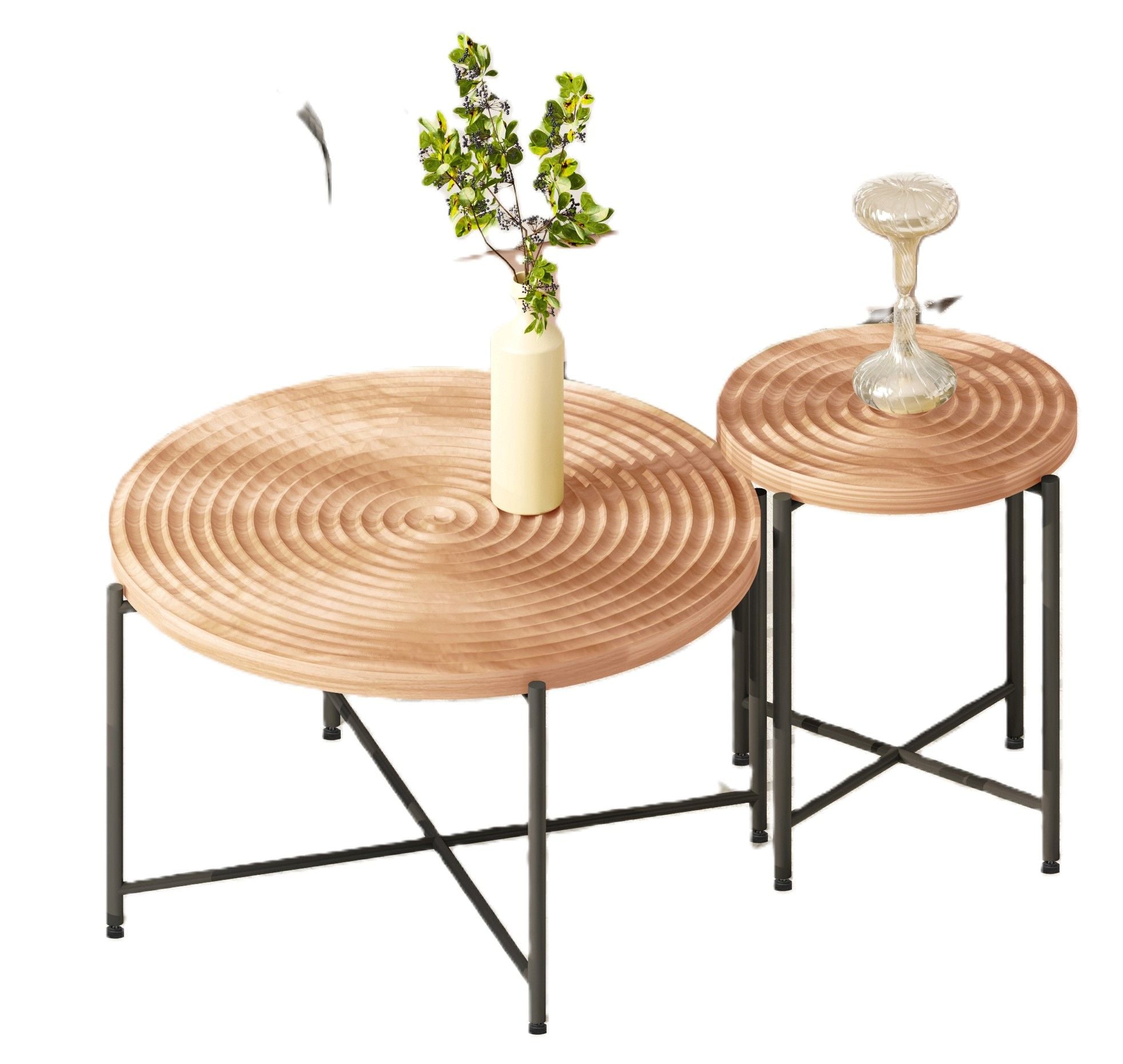 Coffee And End Table Set Waterproof Cover (Set of 2) - Natural Wood / Brown