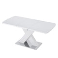 Rectangle Dining Table, Stretchable, X Shape Legs - White