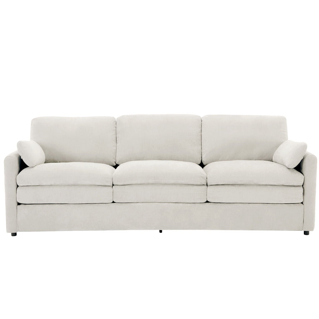 Cozy Upholstered 3 Seater Sofa With Double Cushion