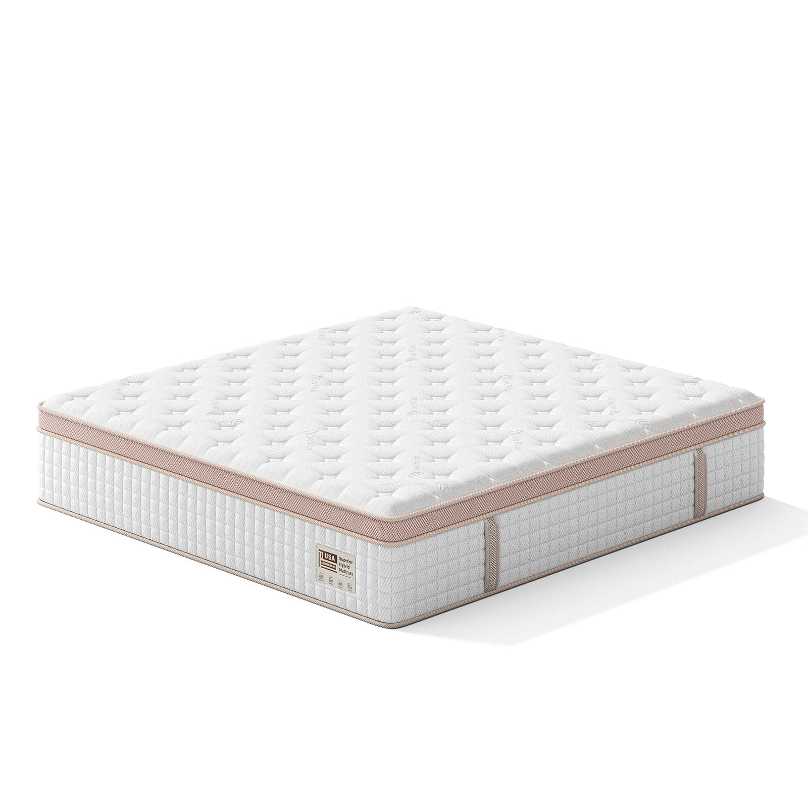 14 King Size, Firm Hybrid Mattress, Gel Memory Foam & Pocket Springs, Pressure Relief, Motion Isolation, Ergonomic Bed - White