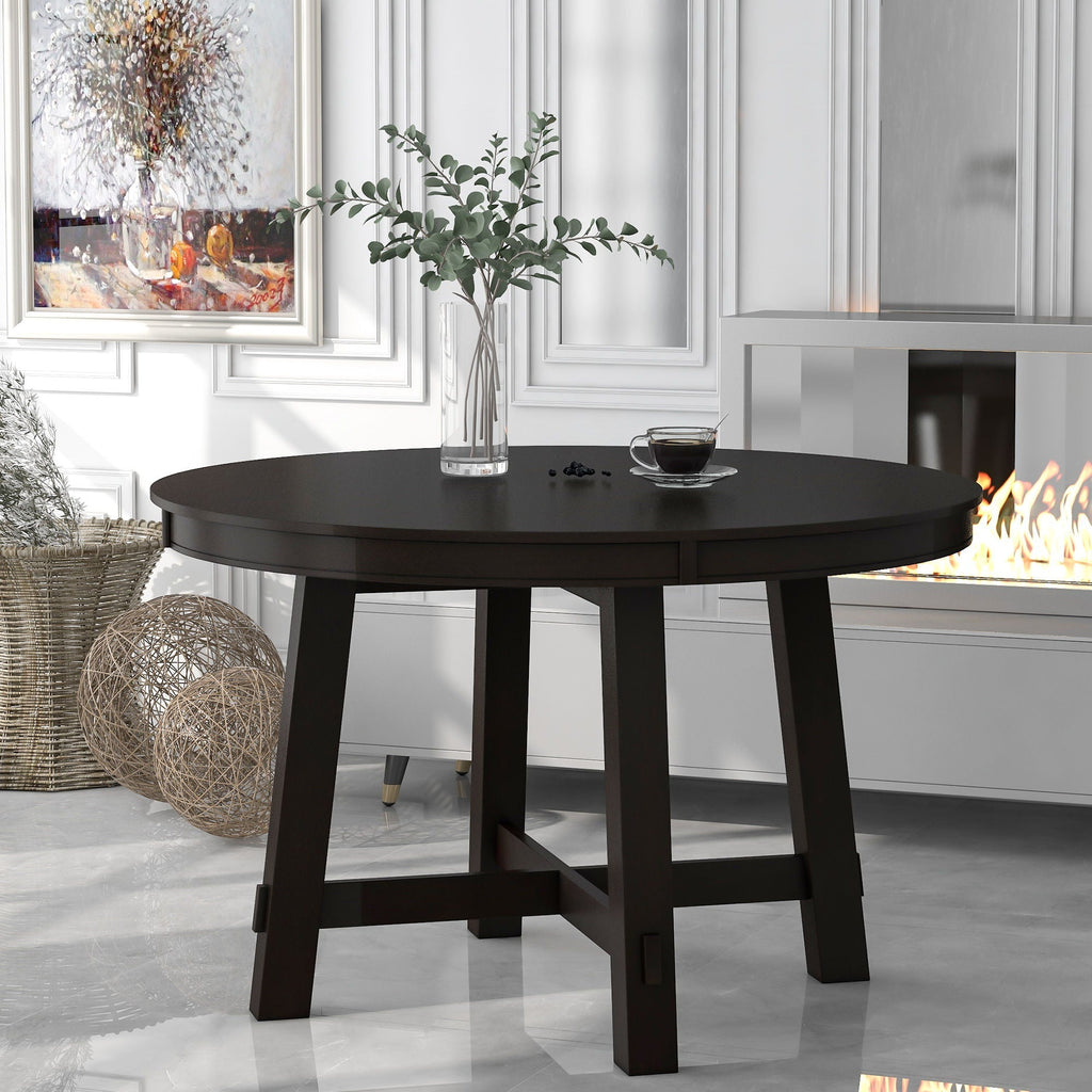 Gia - Round Extendable Dining Table With 16 Leaf Wood
