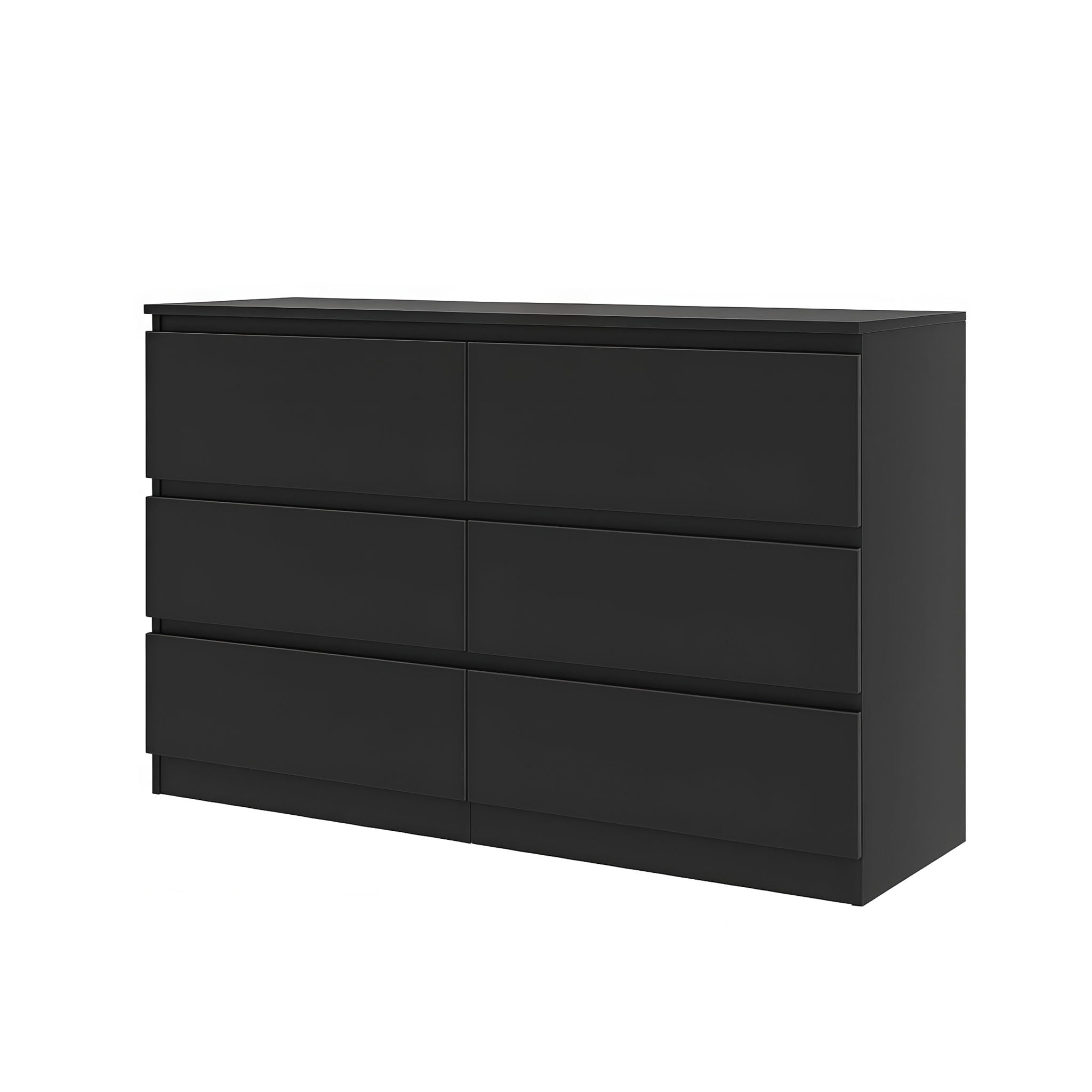 6 Drawer Dresser With Spacious Countertop And Concealed Handles