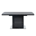 Modern Rectangle Dining Table With Stretchable Top, Storage Cabinet