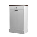 Tilt Out Trash Cabinet With Drawer, 10 Gallon Hamper - White