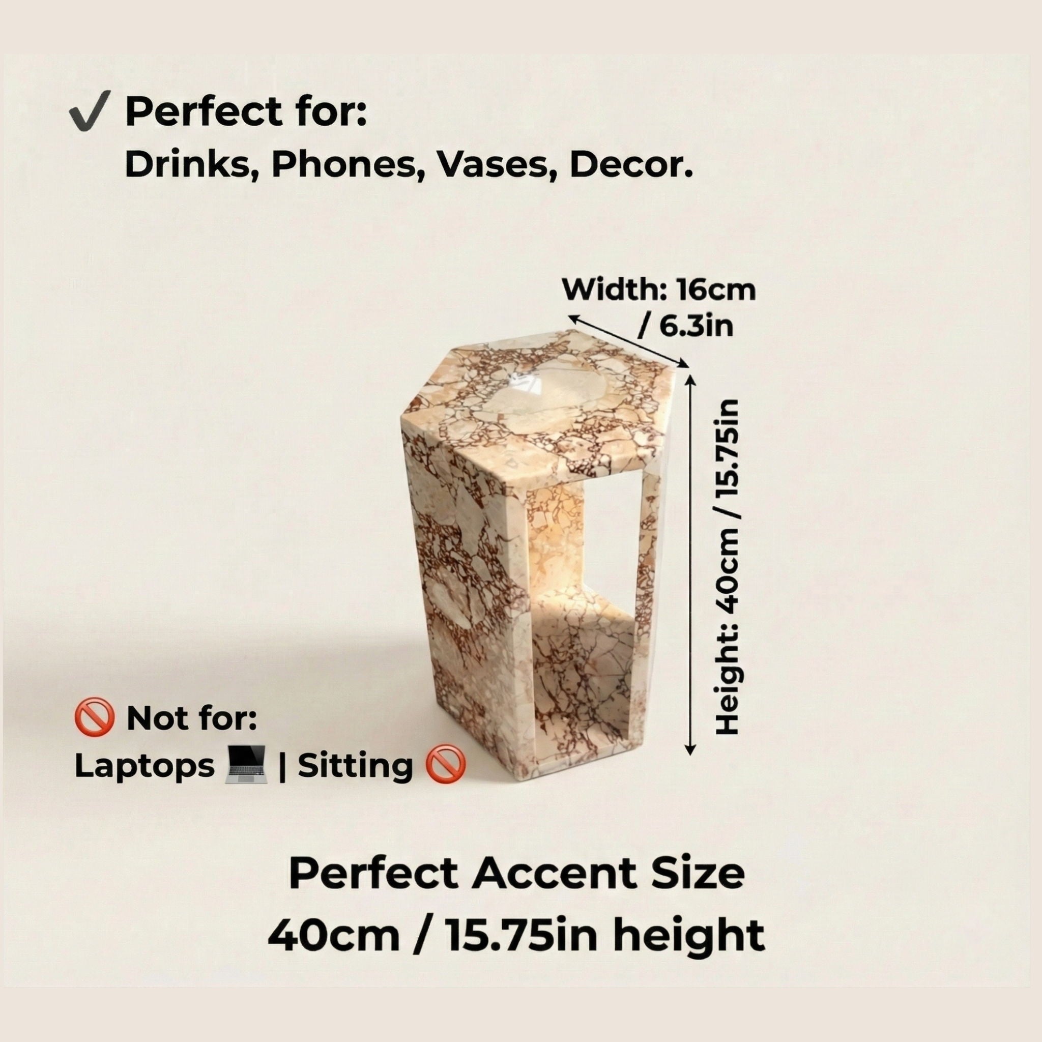 Modern Minimalist Hexagon Side Table