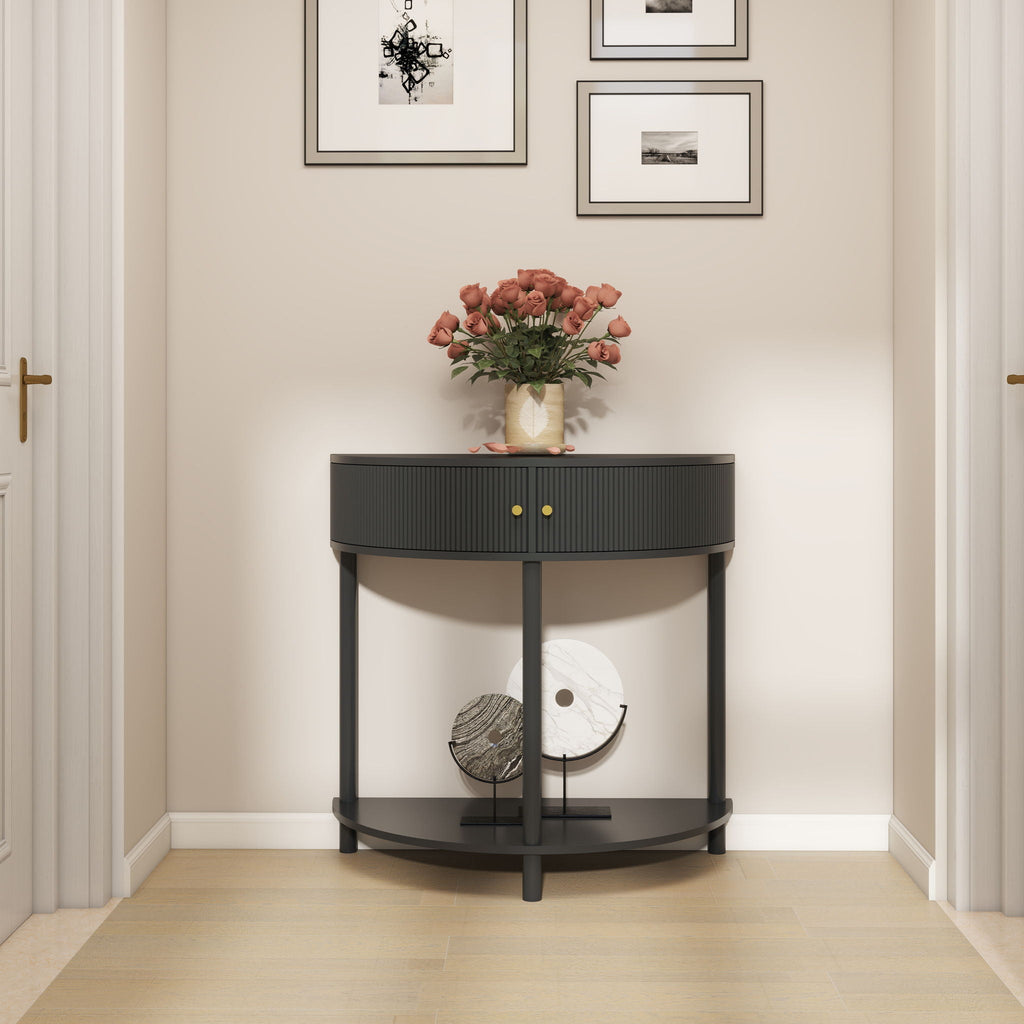 Demi Lune - Console Table With 2 Storage Drawers