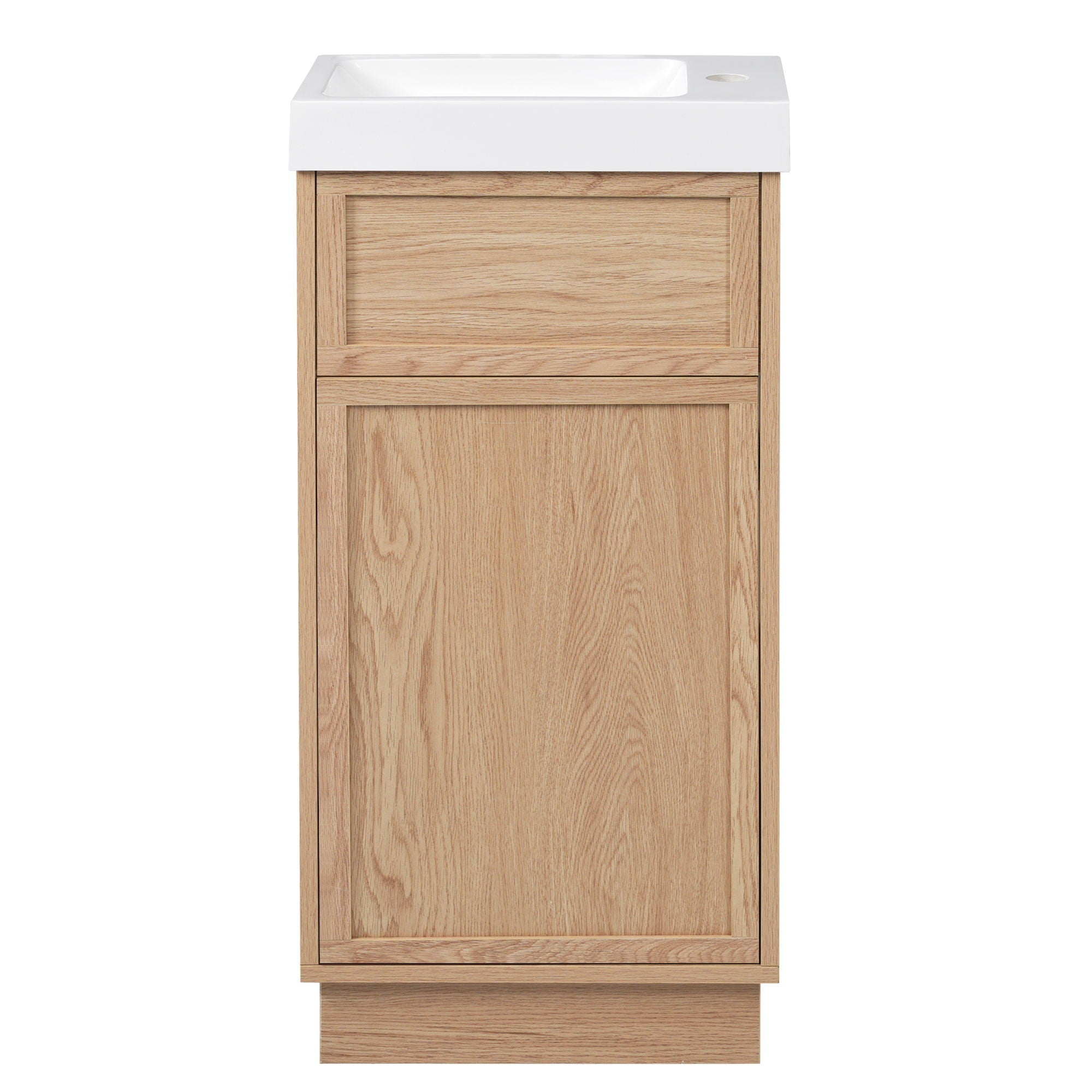 15.75 Bathroom Vanity With Reversible Resin Sink And Cabinet - Wood