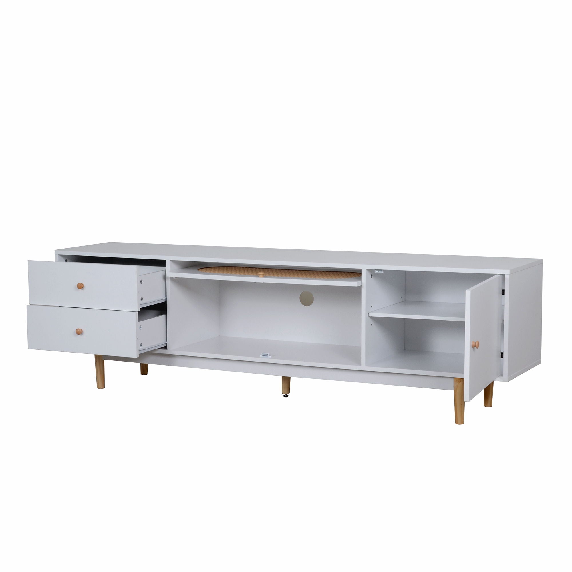 70 TV Stand With Drawers - White