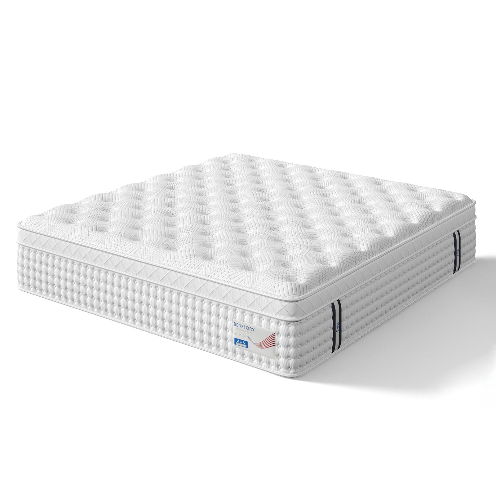 14 King Hybrid Mattress, Memory Foam & Pocket Spring Bed, Medium Firm Comfort, Spine Support, Quiet & Breathable - White
