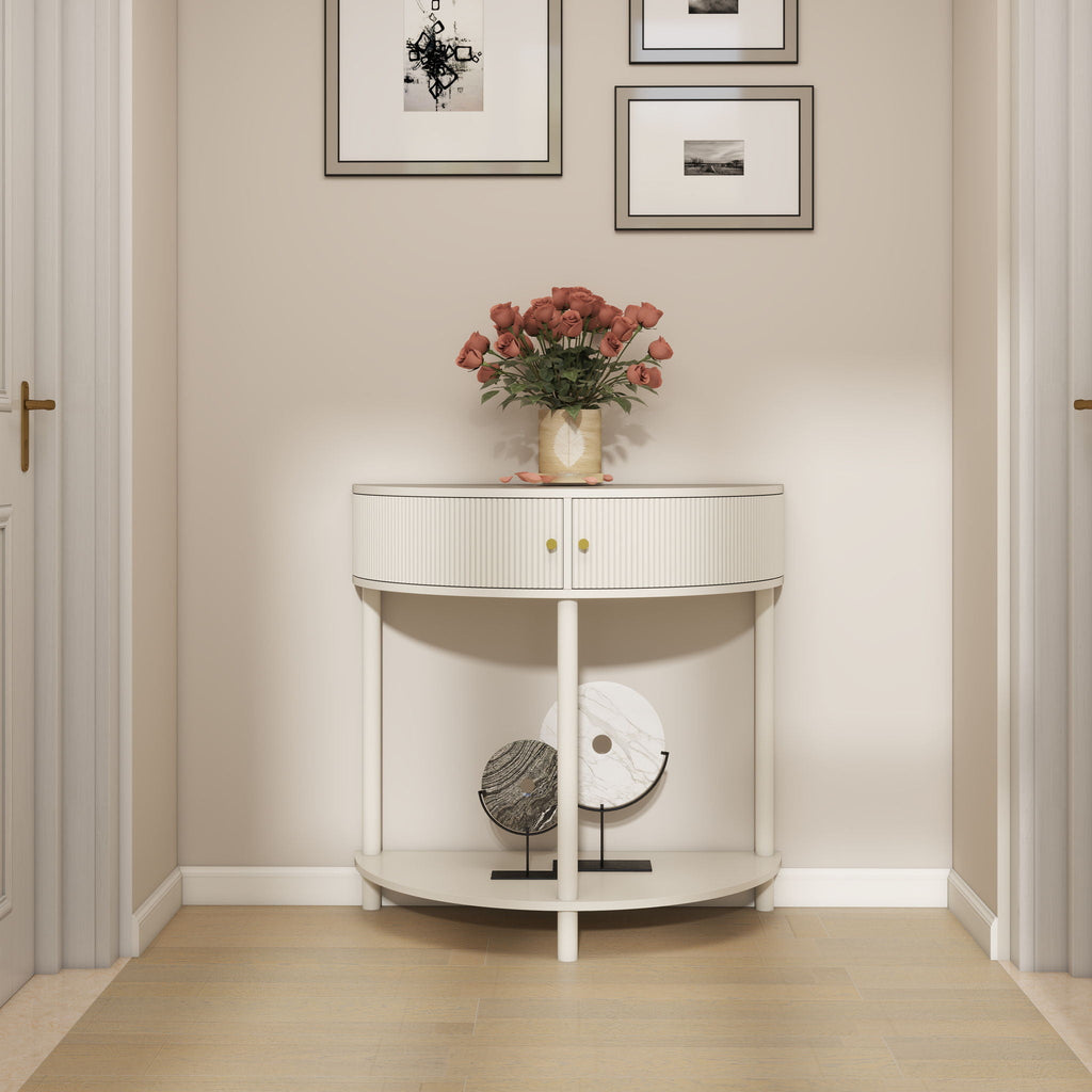 Demi Lune - Console Table With 2 Storage Drawers
