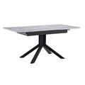 Rectangular Dining Table With Geometric Legs For Dining Room - Light Gray